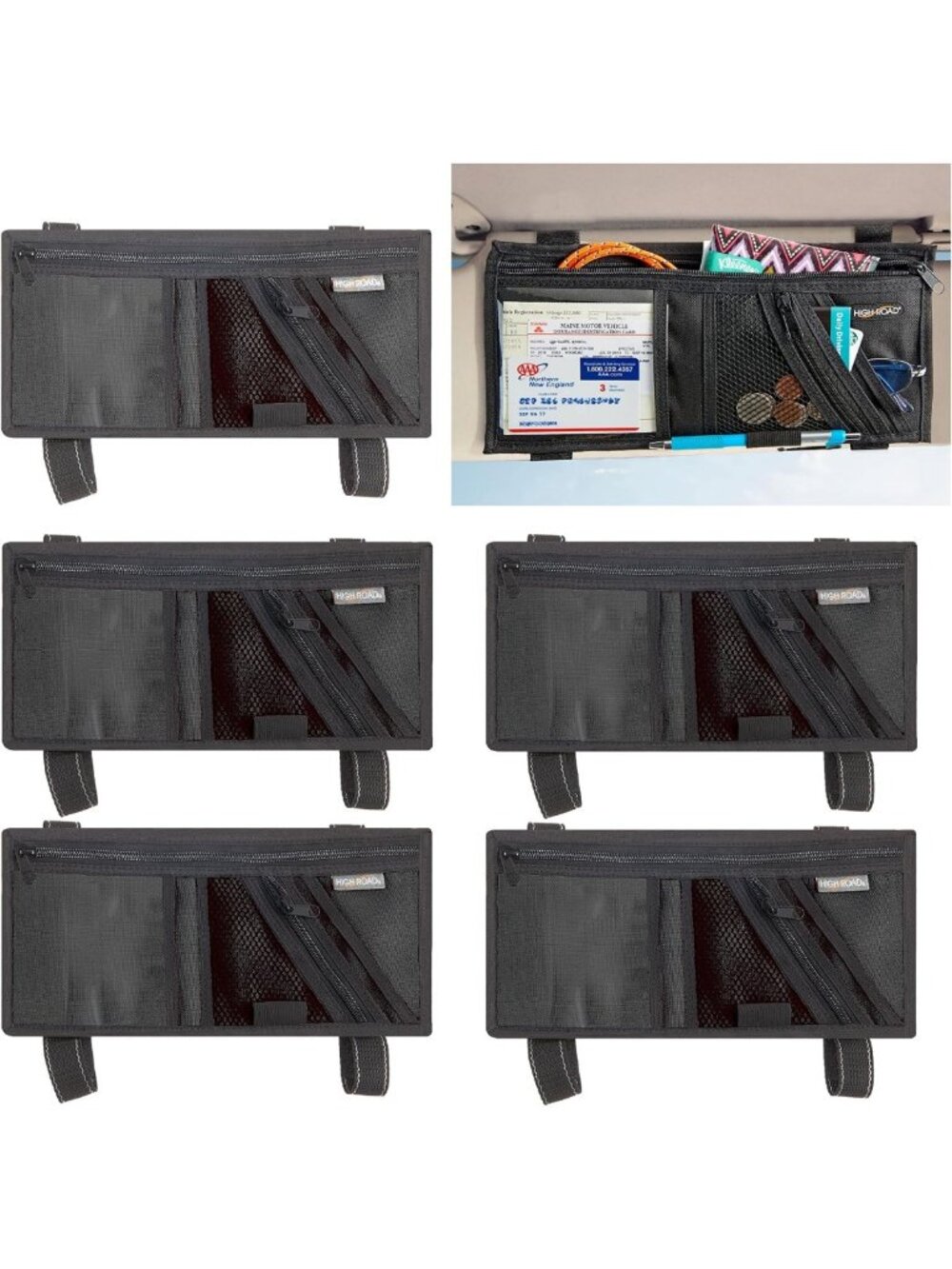 Car Visor Organizer & Sun Visor Document Holder with Pockets - Travel Essential
